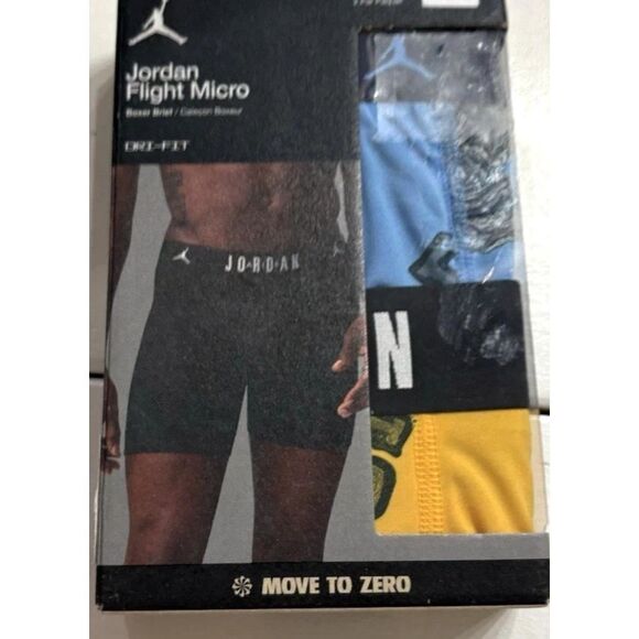 Jordan JM0671-Y2E Men's Sz XL Yellow/Blue Flight Micro Boxer Briefs, 2-Pack - Picture 1 of 7